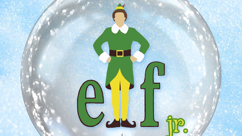 elf logo snowglobe